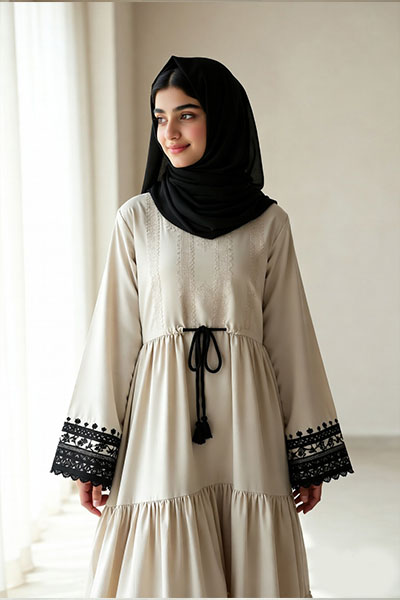 HAYA Modest layered dress, lightweight fabric